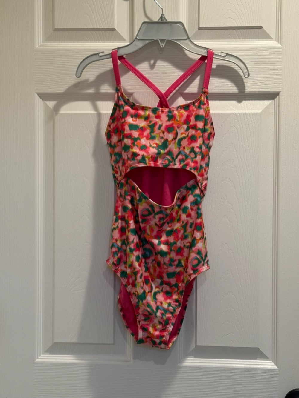 Girls ID Ideology Bathing Suit with blurred floral pattern